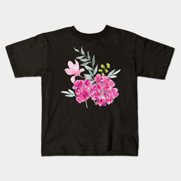 Bouquet Malvon Kids T-Shirt by AnisIllustration